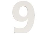Clayre & Eef Number 9 62860-9 8*5 Cm - Mdf Bianco Number Nine