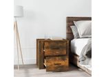 The Living Store Comodino In Rovere Fumé 50X39X47 Cm