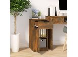The Living Store Armadio Scrivania Rovere Fumé 33,5X50X75 Cm Materiale Legno