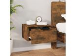 The Living Store Comodino Da Parete In Rovere Fumé 34X30X20 Cm