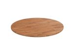 The Living Store Piano Tavolo Rotondo Marrone Chiaro Ø70X1,5 Cm Legno Di Rovere Trattato