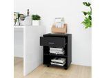 The Living Store Armadio Rotante Nero 46X36X59 Cm In Legno