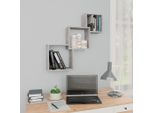 The Living Store Mensole Da Parete Cube In Cemento Grigio 84,5X15X27 Cm Materiale In Legno