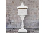 The Living Store Cassetta Delle Lettere A Piedistallo In Alluminio Stile Vintage In Acciaio Inox Bianco