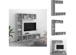 Vidaxl Set Di 3 Mobili Libreria/Tv Grigio Sonoma 180X30X180 Cm - Librerie E Scaffali