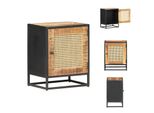 Vidaxl Comodino 40X30X50 Cm Legno Di Mango Grezzo E Vimini Viennese - Comodini