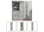 The Living Store Credenza In Cemento Grigio 40X42,5X185 Cm Materiale In Legno