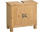 Waschbeckenunterschrank Home Affaire "Oslo", Beige (Natur Gebeizt, Gewachst), B:60Cm H:55Cm T:30Cm, Fsc-Zertifizierter Holzwerkstoff, Massivholz, SchräNke, Waschbeckenunterschrank, Breite 60 Cm