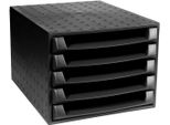 Exacompta 221014D Cassettiera The Box 5 Cassetti Aperti Ecoblack Nero