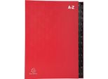 Exacompta 57225E Cartella Da Tavolo Exacompta, Din A4, A-Z, 24 Scomparti, Rosso