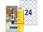 Etichette Inkjet/Laser/Copia Rotonde 40Mm Pu=5X100 Pezzi Bianco