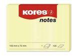 Kores Haftnotizen "Notes"", 100 X 75 Mm, Blanko, Gelb"