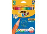Matite Colorate Bic Kids Evolution Ecolutions, Confezione Da 18 Pezzi