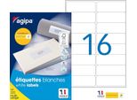 Etichette Universali Agipa, 99,1 X 33,9 Mm, Bianco