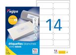 Etichette Universali Agipa, 99,1 X 38,1 Mm, Bianco