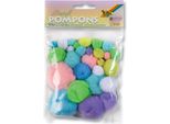 Folia 50109 Pompon Folia, 100 Pezzi, Dimensioni E Colori Assortiti