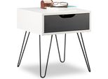 Comodino Relaxdays Bianco-Grigio
