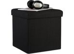 Relaxdays Sgabello Pieghevole Con Vano Portaoggetti Lino