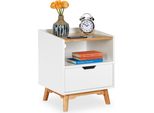 Comodino Relaxdays Bianco Con 1 Cassetto