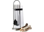 Set Camino Relaxdays In Acciaio Inox Moderno 5 Pezzi