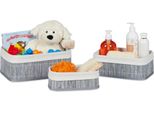 Relaxdays 12 X Cesto Portaoggetti Bagno Grigio