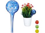 Relaxdays 4 Palline Per Annaffiare In Vetro Blu