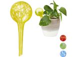 Relaxdays 4 Palline Per Annaffiare In Vetro Giallo