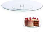 Relaxdays Piatto Torta Rotante In Vetro
