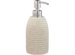 Relaxdays 2X Dispenser Di Sapone In Acciaio Inox Scanalato, Sabbia