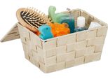 Relaxdays 2 X Cesto Portaoggetti Con Coperchio Beige