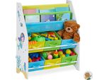 Scaffale Per Bambini Relaxdays Con 6 Scatole E 2 Scomparti Appesi