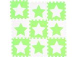 Relaxdays 45 X Tappeto Puzzle Stelle Bianco-Verde