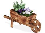 Relaxdays Carriola Per Piante In Legno