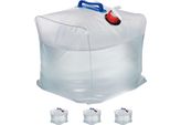 Relaxdays Set Di 4 Taniche D'acqua Pieghevoli Da 20 Litri