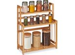 Relaxdays Portaspezie In Bambù, Regolabile, Organizzatore Da Cucina Per Spezie, Salvaspazio, 3 Ripiani, Hbt 50X41,5X18 Cm, Naturale(37,58)
