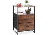 Relaxdays Comodino Industriale Con 2 Cassetti