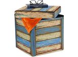 Relaxdays Sgabello Vintage Con Vano Portaoggetti