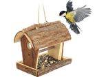 Relaxdays Mangiatoia Per Uccelli In Legno Da Appendere