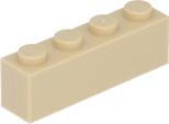 Lego® 250 Pezzi 3010 Mattoncini 1X4 Parte Basic 250 Beige