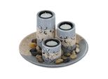 Set Di Portacandele Relaxdays Con Ciotola Decorativa