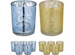 Bicchieri Relaxdays Per Tea Light Oro Argento In Set Da 12