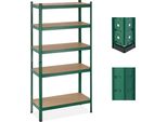 Relaxdays Scaffalatura Per Carichi Pesanti Verde Con 5 Livelli