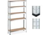 Relaxdays Scaffalatura Per Carichi Pesanti Zincata A 5 Livelli