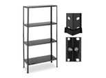 Relaxdays Scaffale Nero Per Carichi Pesanti Con 4 Livelli