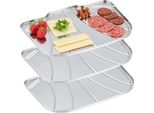 Set Di 3 Piatti Da Portata In Acciaio Inox Relaxdays