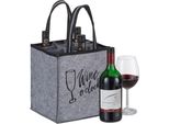 Relaxdays Borsa Per Bottiglie In Feltro Per 9 Bottiglie Di Vino