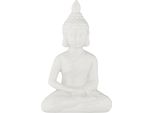 Relaxdays Figura Di Buddha Bianco 18 Cm