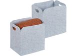 Set Di 2 Cestini In Feltro Relaxdays