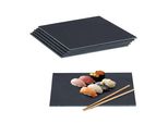 Set Di 6 Piatti In Ardesia Relaxdays 40 X 30 Cm