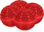 Relaxdays Set Di 4 Palline Di Lavaggio Rosse